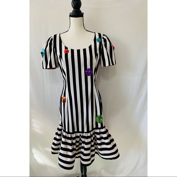 Dresses & Skirts - Rare Find 80s Morton Myles For The Warrens Black & White Sequins Party  Dress.